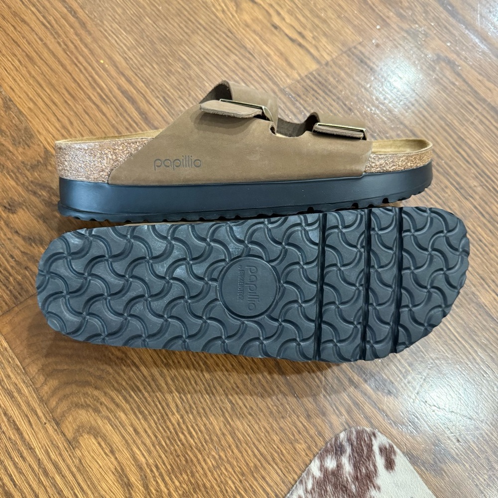 Birkenstock Papillio Arizona Suede Nubuck Platform Sandals - Picture 9 of 11